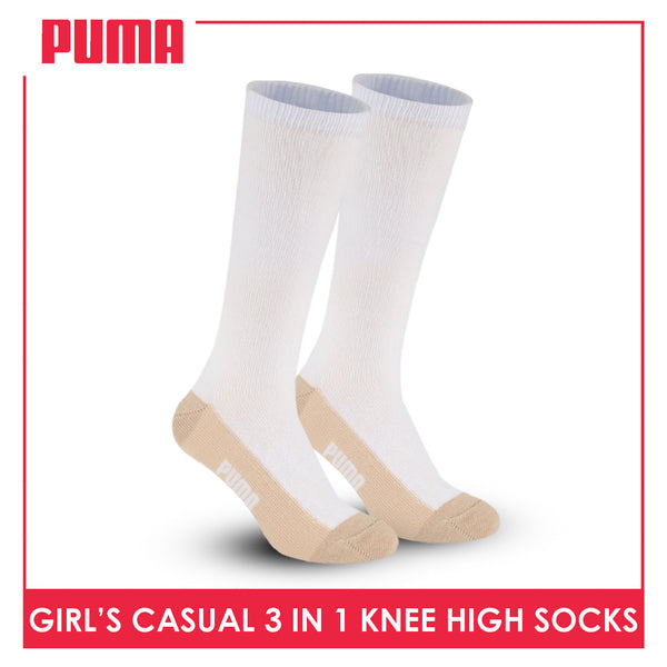 Puma Girl's Cotton Thin Casual Knee High Socks 3 pairs in a pack PGKHG3