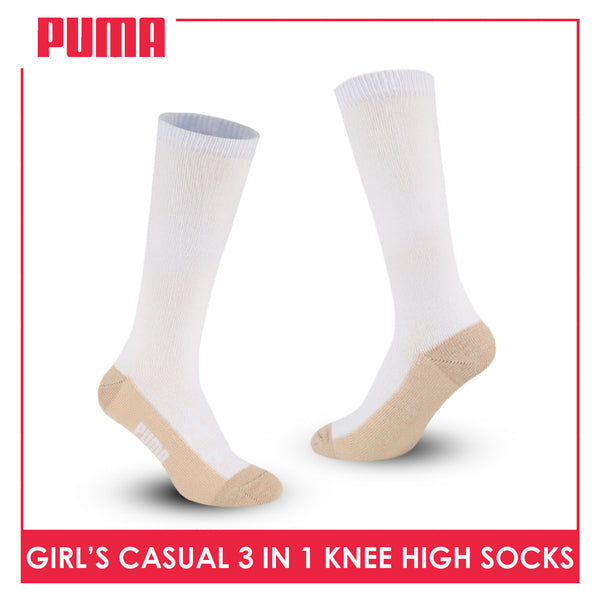 Puma Girl's Cotton Thin Casual Knee High Socks 3 pairs in a pack PGKHG3