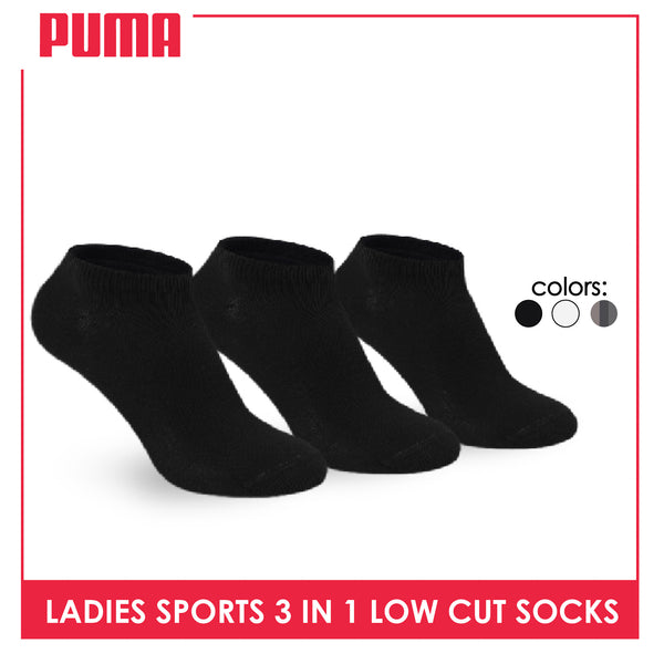 Puma Ladies' Cotton Casual Low Cut Socks 3 pairs in a pack PLCKG13