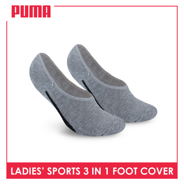 Puma Ladies' Cotton Lite Thick Sports Foot Cover 3 pairs in a pack PLSFG3