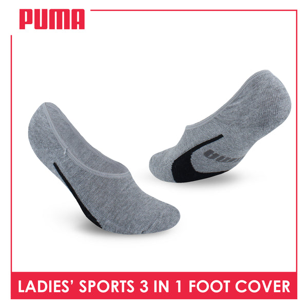 Puma Ladies' Cotton Lite Thick Sports Foot Cover 3 pairs in a pack PLSFG3