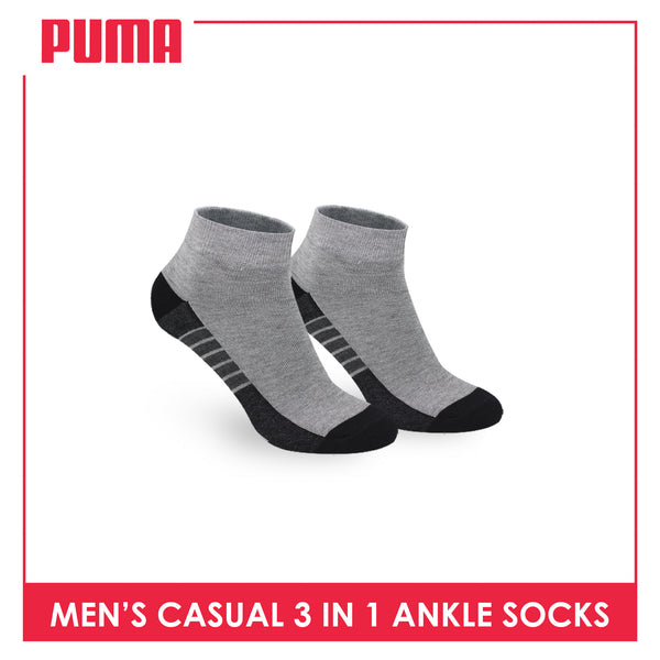 Puma Men's Cotton Lite Thin Casual Ankle Socks 3 pairs in a pack PMCKG11
