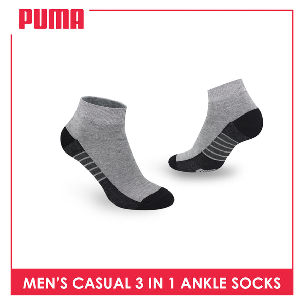 Puma Men's Cotton Lite Thin Casual Ankle Socks 3 pairs in a pack PMCKG11