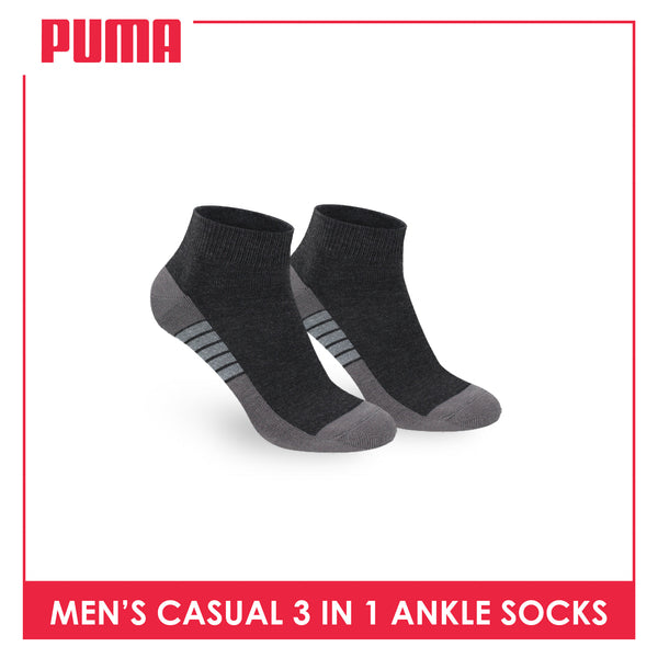Puma Men's Cotton Lite Thin Casual Ankle Socks 3 pairs in a pack PMCKG11