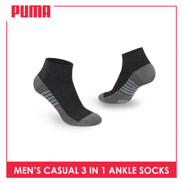 Puma Men's Cotton Lite Thin Casual Ankle Socks 3 pairs in a pack PMCKG11