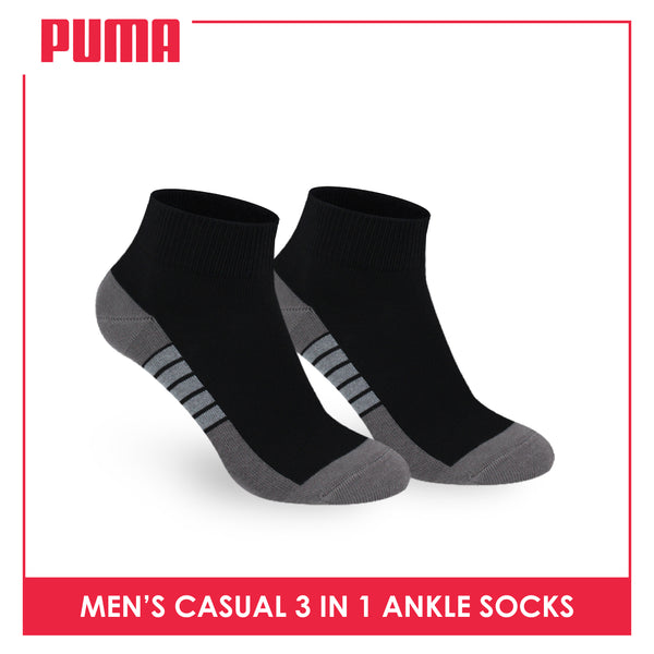 Puma Men's Cotton Lite Thin Casual Ankle Socks 3 pairs in a pack PMCKG11