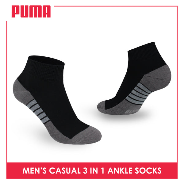 Puma Men's Cotton Lite Thin Casual Ankle Socks 3 pairs in a pack PMCKG11