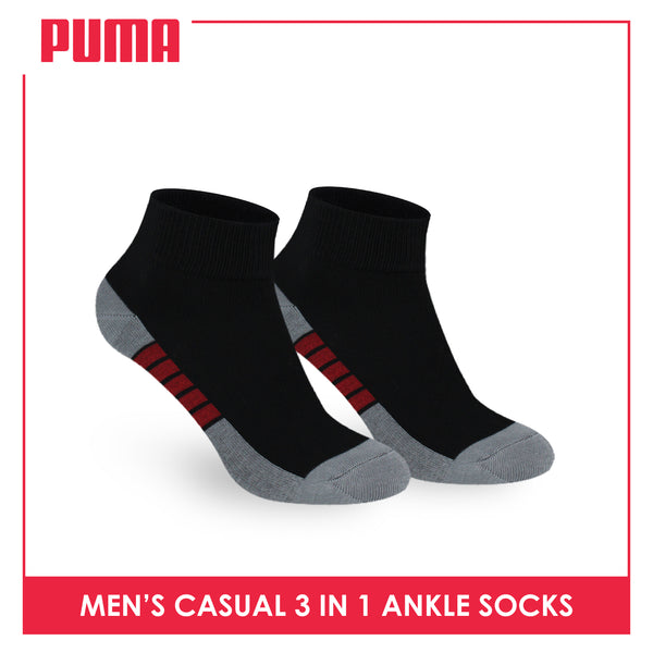Puma Men's Cotton Lite Thin Casual Ankle Socks 3 pairs in a pack PMCKG11