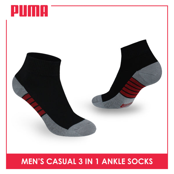 Puma Men's Cotton Lite Thin Casual Ankle Socks 3 pairs in a pack PMCKG11