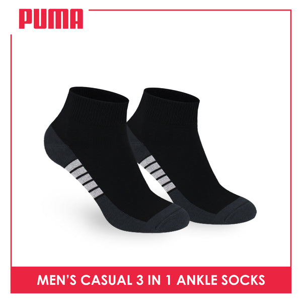 Puma Men's Cotton Lite Thin Casual Ankle Socks 3 pairs in a pack PMCKG11