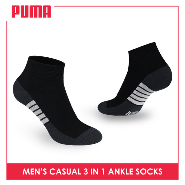 Puma Men's Cotton Lite Thin Casual Ankle Socks 3 pairs in a pack PMCKG11