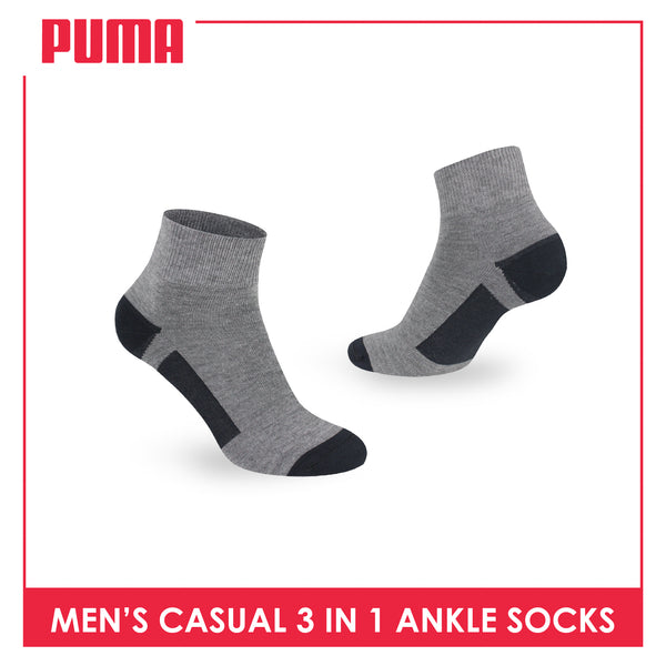 Puma Men's Cotton Lite Thin Casual Ankle Socks 3 pairs in a pack PMCKG12