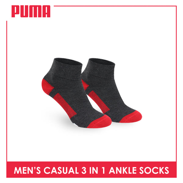 Puma Men's Cotton Lite Thin Casual Ankle Socks 3 pairs in a pack PMCKG12