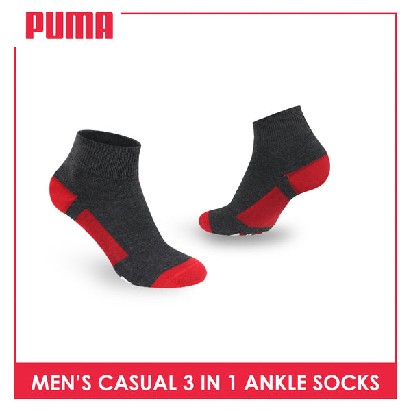 Puma Men's Cotton Lite Thin Casual Ankle Socks 3 pairs in a pack PMCKG12