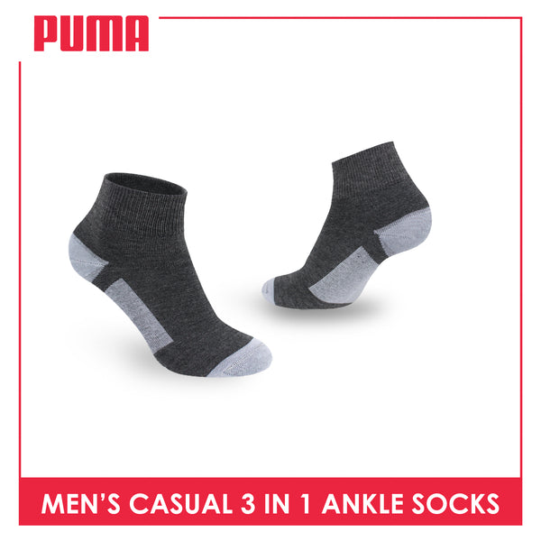Puma Men's Cotton Lite Thin Casual Ankle Socks 3 pairs in a pack PMCKG12