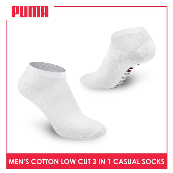 Puma Men's Cotton Lite Thin Casual Low Cut Socks 3 pairs in a pack PMCKG3