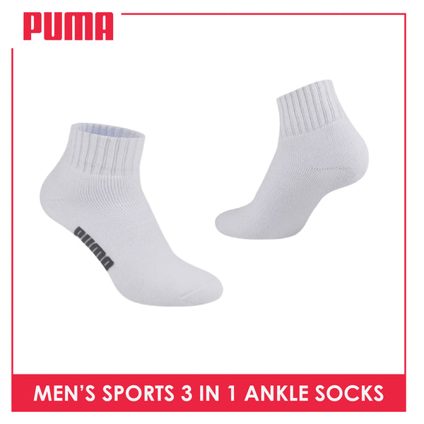 Puma Men's Cotton Thick Sports Ankle Socks 3 pairs in a pack PMSKG12