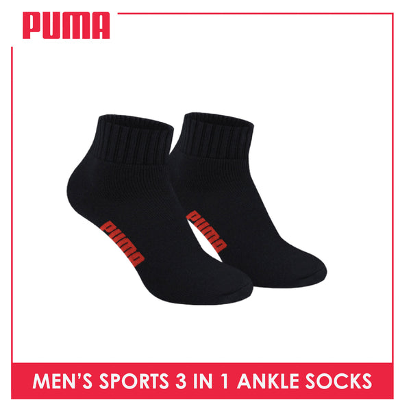 Puma Men's Cotton Thick Sports Ankle Socks 3 pairs in a pack PMSKG12