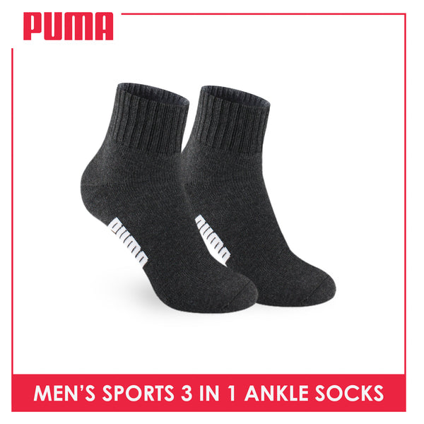 Puma Men's Cotton Thick Sports Ankle Socks 3 pairs in a pack PMSKG12
