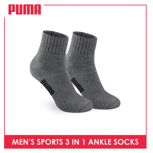 Puma Men's Cotton Thick Sports Ankle Socks 3 pairs in a pack PMSKG12