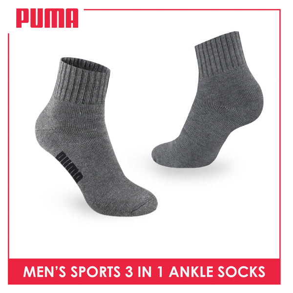Puma Men's Cotton Thick Sports Ankle Socks 3 pairs in a pack PMSKG12