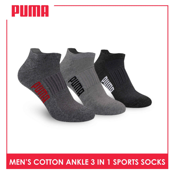 Puma Men's Cotton Thick Sports Ankle Socks 3 pairs in a pack PMSKG14
