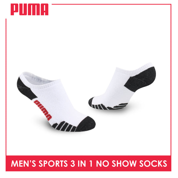 Puma Men's Cotton Thick Sports No Show Socks 3 pairs in a pack PMSKG17