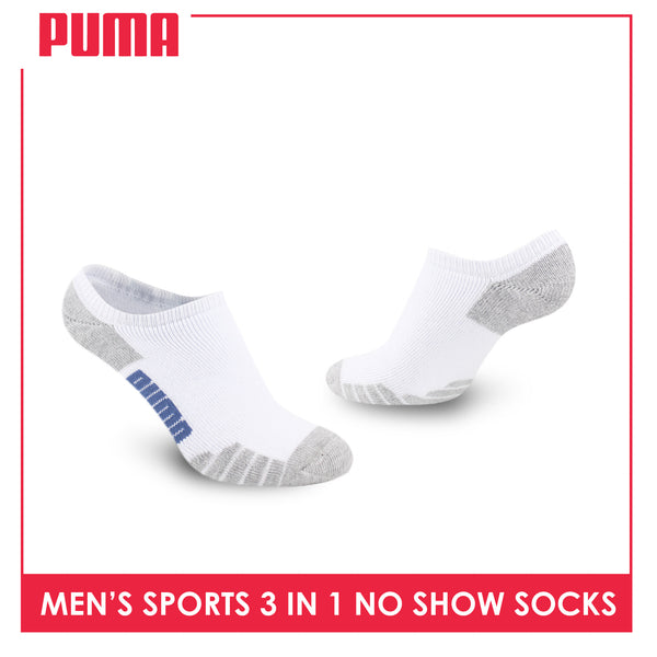 Puma Men's Cotton Thick Sports No Show Socks 3 pairs in a pack PMSKG17