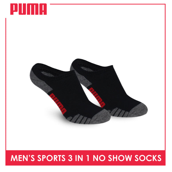 Puma Men's Cotton Thick Sports No Show Socks 3 pairs in a pack PMSKG17