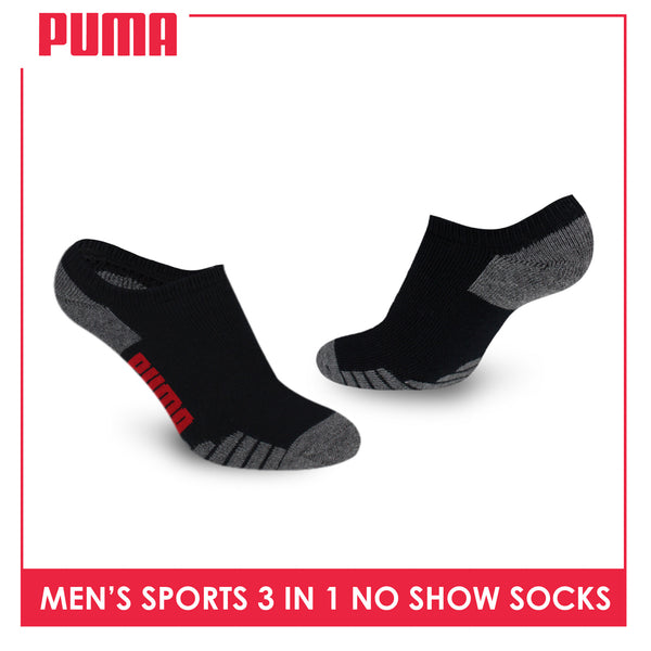 Puma Men's Cotton Thick Sports No Show Socks 3 pairs in a pack PMSKG17