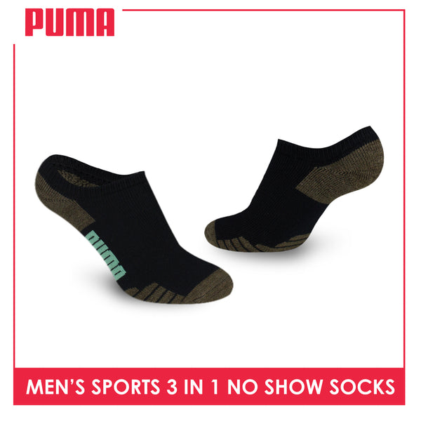 Puma Men's Cotton Thick Sports No Show Socks 3 pairs in a pack PMSKG17