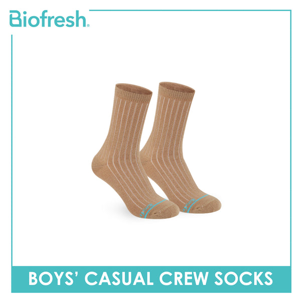 Biofresh Boys’ Antimicrobial Cotton Thin Casual Crew Socks 1 pair in 1 pack RBC531
