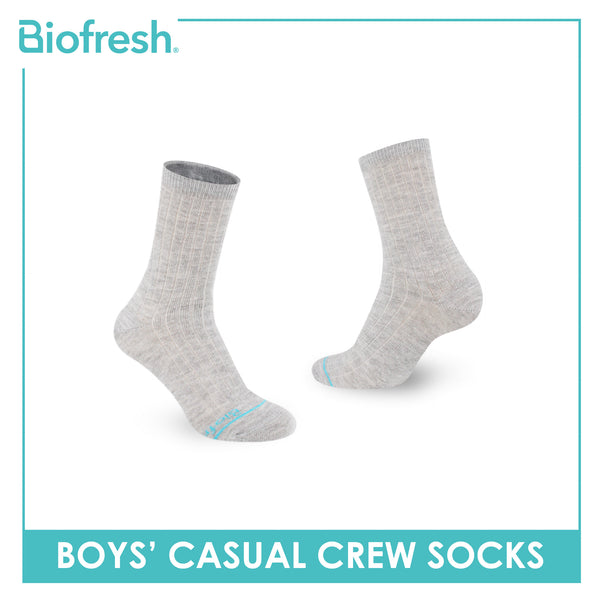Biofresh Boys’ Antimicrobial Cotton Thin Casual Crew Socks 1 pair in 1 pack RBC531