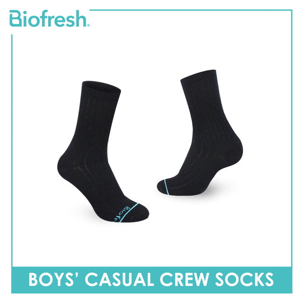 Biofresh Boys’ Antimicrobial Cotton Thin Casual Crew Socks 1 pair in 1 pack RBC531