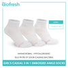 Biofresh Girls’ Antimicrobial Embossed Cotton Lite Casual Ankle Socks 3 pairs in 1 pack RGCKG70