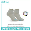 Biofresh Ladies' Antimicrobial Cotton Lite Thin Casual Ankle Socks 1 pair in 1 pack RLC532