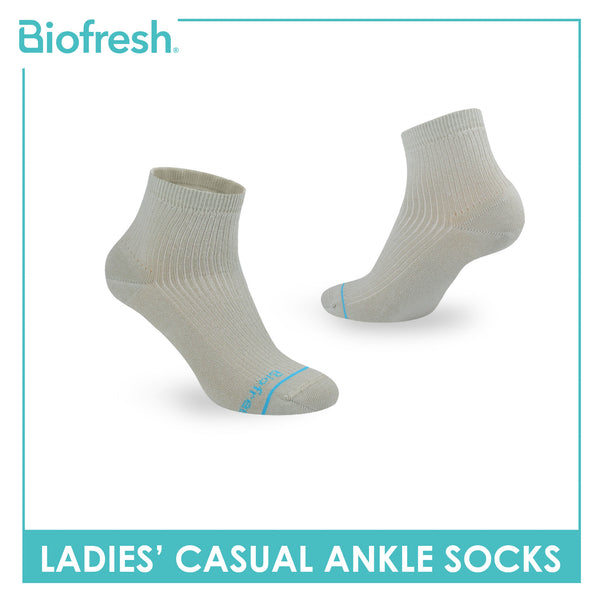 Biofresh Ladies' Antimicrobial Cotton Lite Thin Casual Ankle Socks 1 pair in 1 pack RLC532