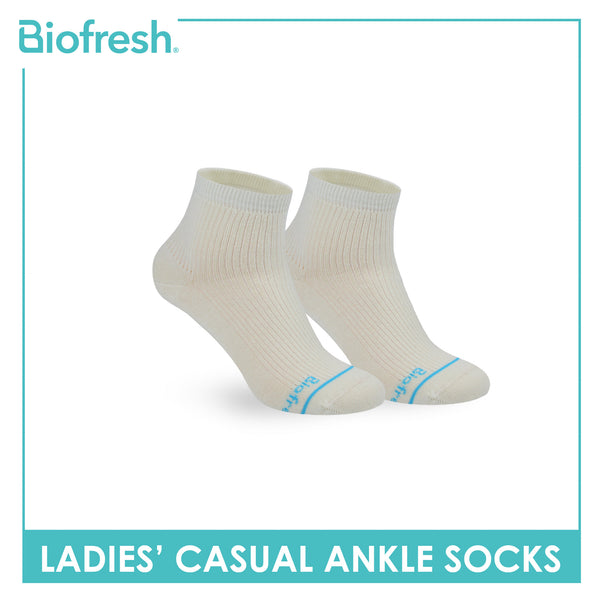 Biofresh Ladies' Antimicrobial Cotton Lite Thin Casual Ankle Socks 1 pair in 1 pack RLC532