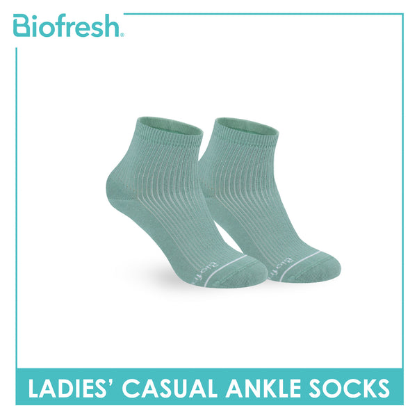 Biofresh Ladies' Antimicrobial Cotton Lite Thin Casual Ankle Socks 1 pair in 1 pack RLC532