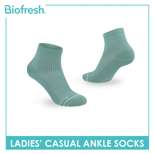 Biofresh Ladies' Antimicrobial Cotton Lite Thin Casual Ankle Socks 1 pair in 1 pack RLC532