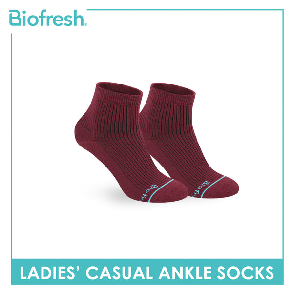 Biofresh Ladies' Antimicrobial Cotton Lite Thin Casual Ankle Socks 1 pair in 1 pack RLC532