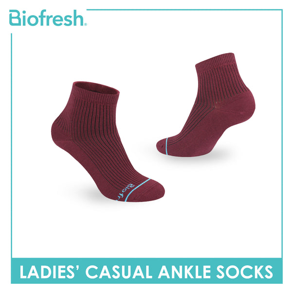 Biofresh Ladies' Antimicrobial Cotton Lite Thin Casual Ankle Socks 1 pair in 1 pack RLC532