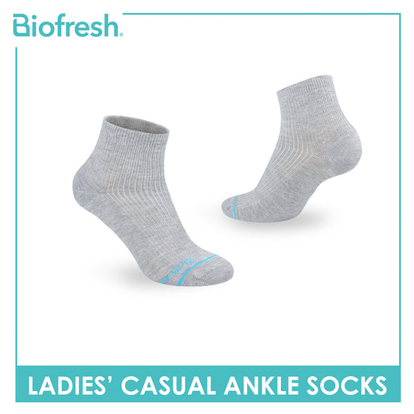 Biofresh Ladies' Antimicrobial Cotton Lite Thin Casual Ankle Socks 1 pair in 1 pack RLC532