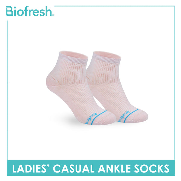 Biofresh Ladies' Antimicrobial Cotton Lite Thin Casual Ankle Socks 1 pair in 1 pack RLC532