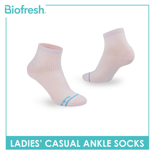 Biofresh Ladies' Antimicrobial Cotton Lite Thin Casual Ankle Socks 1 pair in 1 pack RLC532