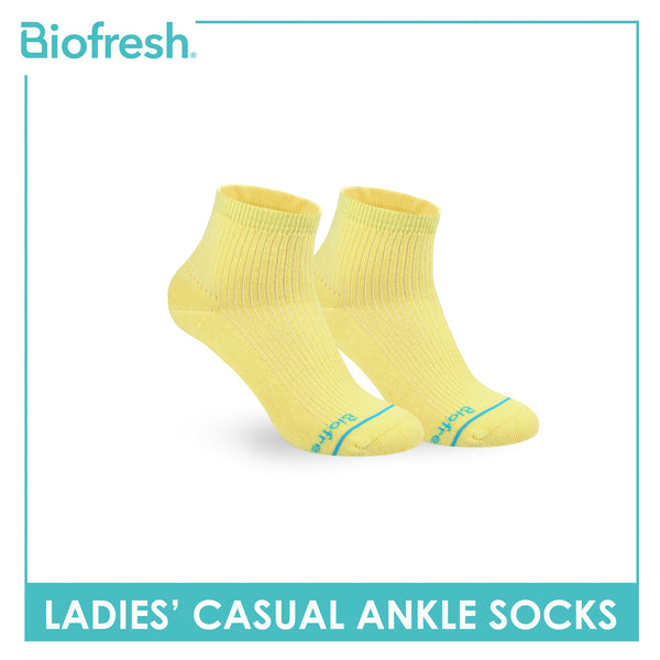 Biofresh Ladies' Antimicrobial Cotton Lite Thin Casual Ankle Socks 1 pair in 1 pack RLC532