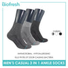 Biofresh Men’s Antimicrobial Cotton Ankle Lite Thin Casual Socks 3 pairs in a pack RMCKG11