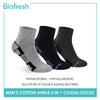 Biofresh Men’s Sweat Absorbent Ankle Lite Thin Casual Socks 3 pairs in a pack RMCKG14