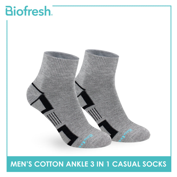 Biofresh Men’s Sweat Absorbent Ankle Lite Thin Casual Socks 3 pairs in a pack RMCKG14