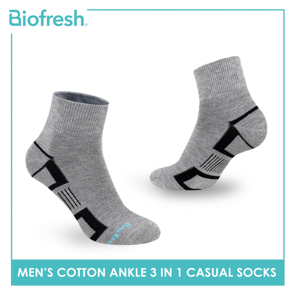 Biofresh Men’s Sweat Absorbent Ankle Lite Thin Casual Socks 3 pairs in a pack RMCKG14